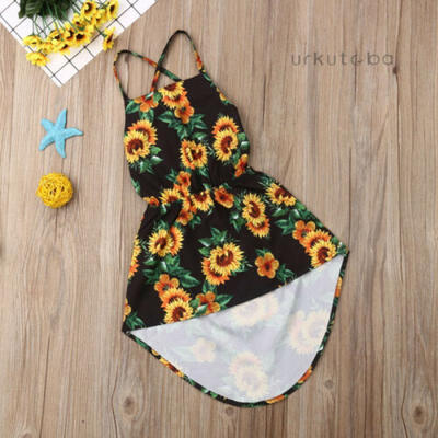 

Sunflower Girls Kids Toddler Baby Princess Party Wedding Tutu Tulle Beach Dress