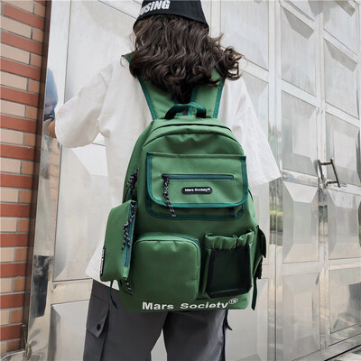 

Ins schoolbag female Korean version of high school students Chaobai mens simple shoulder bag large capacity computer bag backpack