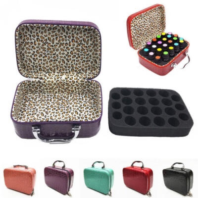 

22 Bottle Essential Oil Bag Aromatherapy Storage PU Holder Travel Box Carry Case