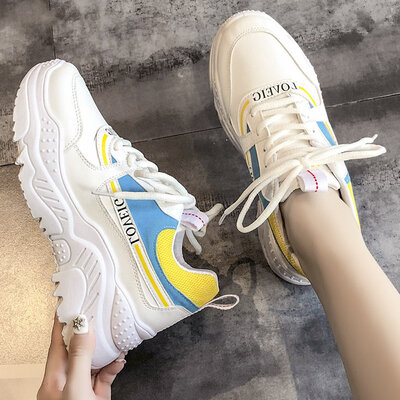 

Torre shoes women autumn ins small white sneakers Joker summer students thick-soled leisure running shoes