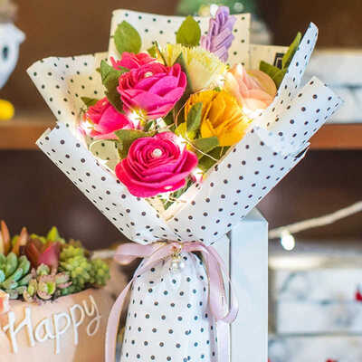 

Artificial Non-Woven Fake Flowers Bouquet Set Floral Wedding Bouquet Handicraft Decor Natural Lifelike Beautiful