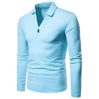

Turndown V Neck Long Sleeves Tee
