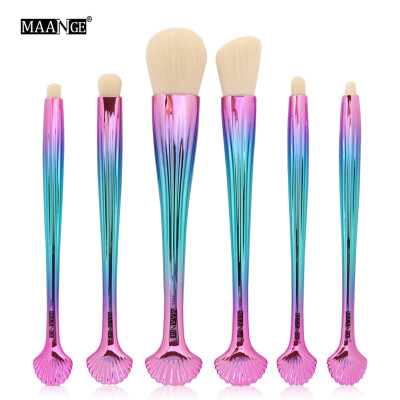 

Toponeto New 6pcs Shell Cosmetic Makeup Brush Blusher Eye Shadow Brushes Set Kit