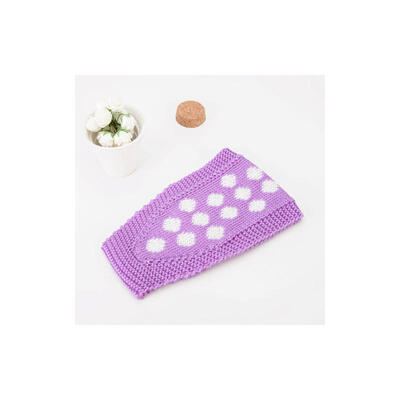 

Crochet Headbands Polka Dot Hair Accessories with Plastic Button MediumOrchid 140x130x4mm