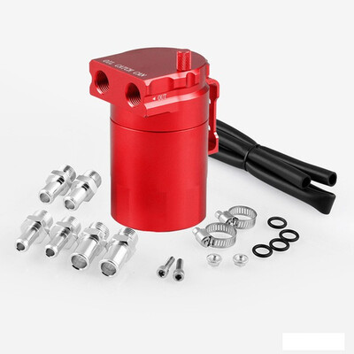 

Universal Baffled Aluminum Oil Catch Can Reservoir Tank Oil Tank with 9mm&15mm Fittings&Oil Dipstick OCC024 Oil Filter