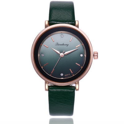 

Korean version of the gradient color ladies quartz watch creative diamond engraving