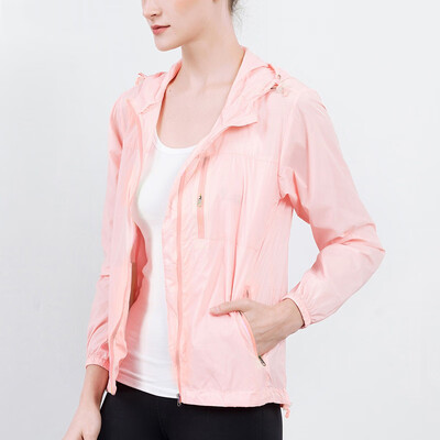 

CANVAUS Women Summer Solid Thin Zipper Long Sleeve Sun-proof Hoodie Coat Outwear UV-protection Suntan Clothing CS8031D
