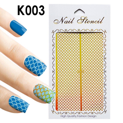 

Toponeto 1Pc Irregular Hollow Nail Art Vinyls Stencil Stickers Manicure