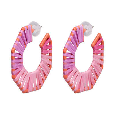 

INS Colorful Big Statement Earrings Women Bohemian Handmade Woven Drop Dangle Earrings Girls Wedding Party Jewelry