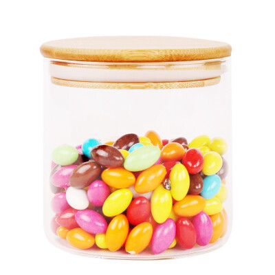 

YI RONG Clear Glass Canister With Airtight Wood Lids Glass Airtight Food Storage Jars With Wooden Lids Air Tight Storage Container