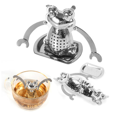 

Stainless Steel Loose Tea Leaf Infuser Ball Strainer Filter Diffuser Herbal Spice Frog Tea Strainer Loose Tea Infuser