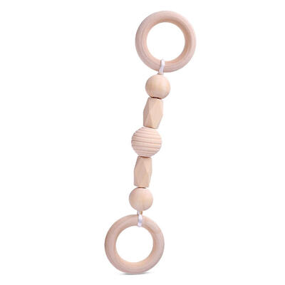 

Wood Ring Baby Bracelet Rattle Baby Teether Bangles Toddler Teething Rattle
