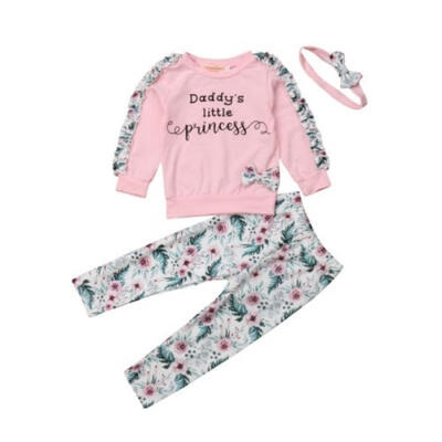 

Newborn Kids Baby Girl Floral Ruffle Tops Shirt Long Pants 3Pcs Outfits Clothes