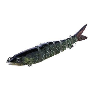 

136CM Mini Artificial Bait False Multi Joint Fish Shape Hard Lure Fishing Accessories With 2pcs 6Hooks