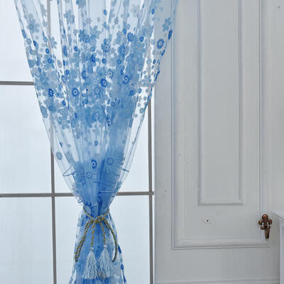 

Home Window Door Room Decoration Pastoral Sunflower Divider Sheer Voile Curtain