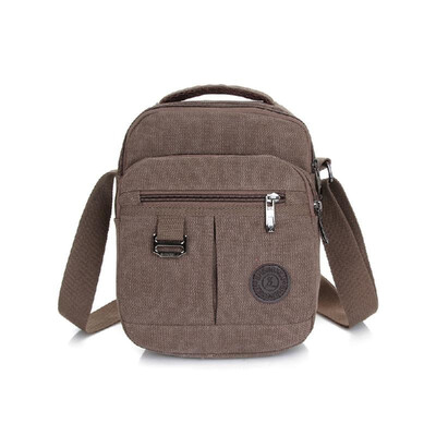 

New Fashion Men Canvas Crossbody Bag Zipped Pocket Casual Travel Outdoor Small Shoulder Bag