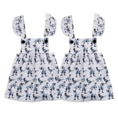 

0-24M Summer Toddler Baby Girl Princess Dinosaur Cartoon Party Wedding Sundress