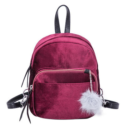 

Casual Women Shoulder Bags Velvet Backpacks Girls Travel Simple Schoolbags