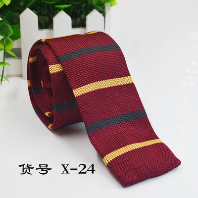 

Knit flat striped tie 5CM narrow section mens business tie direct