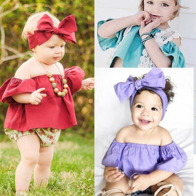 

Floral Toddler Baby Girl Kids Off Shoulder Ruffle Romper Shorts Summer Outfits