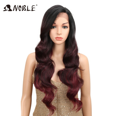 

NOBLE Ombre Wig Body Wave Side Part Lace Front 150 Density 28 Inches Long Blonde Heat Resistant Synthetic Wigs For Black Women