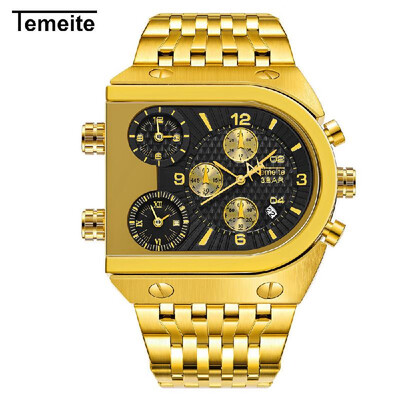 

TEMEITE Men Fashion Metal Watch Waterproof Business Quartz Wrist Watch