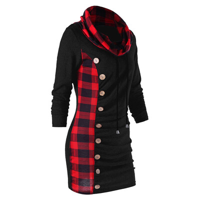 

Women Long Sleeve Hooded Short Mini Dress Hoodies Sweatshirt Pullover Jumper Top