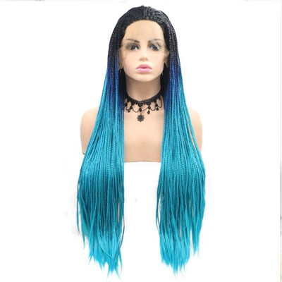 

Dolago Synthetic wigs Micro Braids Free Part Heat Resistant Long Braided Hair Lace Front Wigs for Women