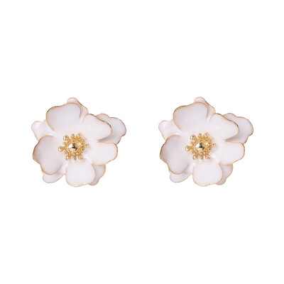 

2019 New Korean Fashion Charm yellow white Flower Earrings For Girls Women Elegant Party Statement Brincos Bijoux Gift