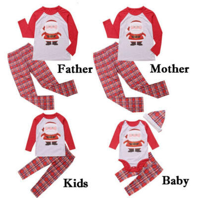 

XMAS Family Matching Christmas Pajamas Set Womens Mens Kids Sleepwear Nightwear