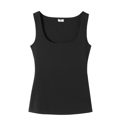 

Women Summer Sexy Sleeveless Low-Cut Square Collar Solid Color Shirt Short Vest