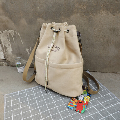 

Summer ins super fire large capacity canvas bag female 2019 new Korean version of the wild fashion bag backpack
