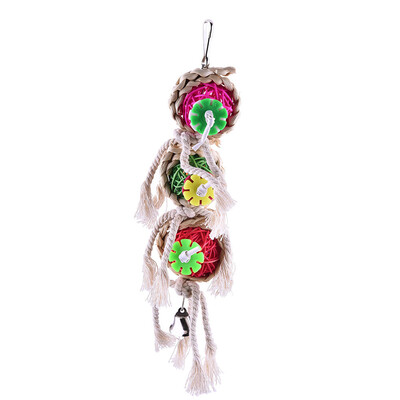 

Pet Bird Bites Parrot Climb Chew Toys Hanging Cockatiel Parakeet Swing Cage