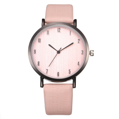 

New fashion wood grain mens watch simple female models number