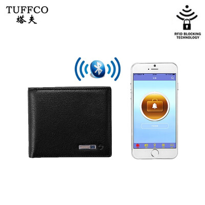 

2018 new business mens short section first layer leather smart wallet Bluetooth positioning anti-lost anti-theft card package ticket holder