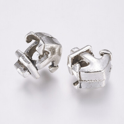 

Alloy European Beads Large Hole Anchor Beads Antique Silver 13x12x7mm Hole 4mm