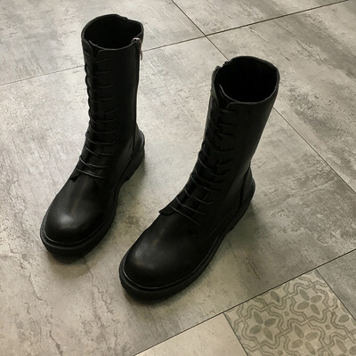 

Handsome retro Martin boots British style new style autumn thick heel personality street shoot in the boot tide