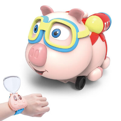 

R09 RC Pig Car RC Watch Car Pig Toy Robot 24G Watch RC Car Amimal Toy with Follow Spray Music Function