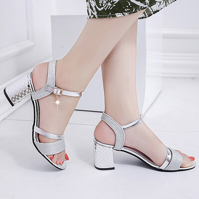 

Rose Fashion Women Summer Pumps High Heel Sandals Casual Bucket Peep Toe Sandals