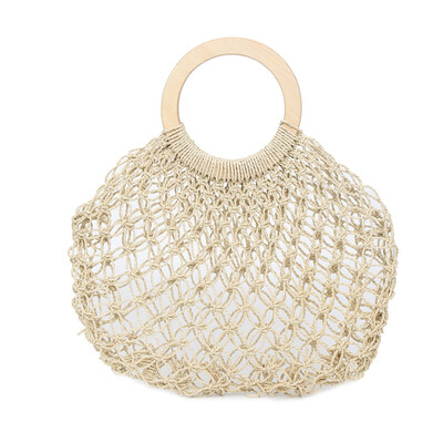 

Tailored Womens Fashion Straw Woven Bag Solid Color Handbag Wild Hollow Beach Bag