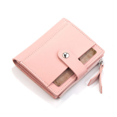 

2018 New Style Fashion Hasp Zipper Girls Women Short Wallet PU Leather Solid Small Short Mini Wallets