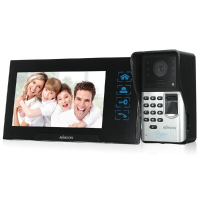 

Romacci KKmoon 7 Inch Wired Video Doorbell Visual Two-way Audio Intercom Fingerprint Rainproof Function IR-CUT Night Vision Remote