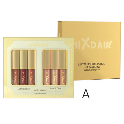 

6pcsset Shimmer Matte Liquid Lipstick Lipgloss Sexy Lips Makeup Set Waterproof Glitter Lipstick Kit Cosmetics