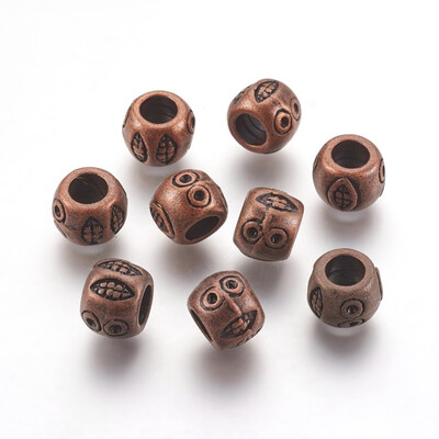 

Large Hole Beads Tibetan Style Alloy European Beads Lead Free & Cadmium Free & Nickel Free Red Copper Round 10mm in diameter