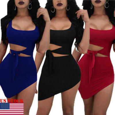

US Sexy-Women-Sleeveless-Bandage-Bodycon-Evening-Party-Cocktail-Club-Mini-Dress