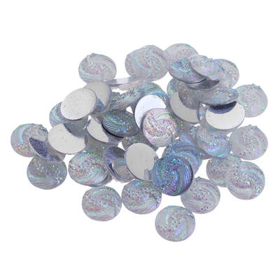

50pcsLot 12mm Glitter Resin Creative Charm DIY Jewelry Rhinestone Fittings