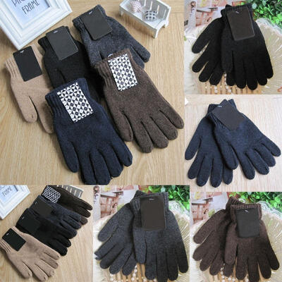 

Autumn Winter Men&39s Knitted Gloves Male Thicken Thermal Wool Gloves Mittens