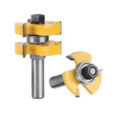 

Greensen 2pcs 12in Shank Woodworking Frame Door Floor Rail & Stile Cemented Carbide Router Bit