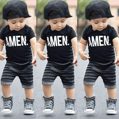 

2pcs Toddler Kids Baby Boy T-shirt TopsLong Pants Trousers Outfits Clothing Set
