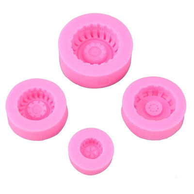 

4pcs Clay Silicone Tires Wheel Fondant Chocolate Cake Molds Cookies Mould